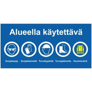 Alueella käytettävä - Iso alumiinikyltti