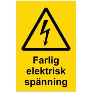 Farlig elektrisk spänning kyltti