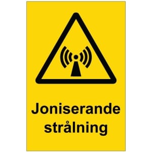 Joniserande strålning kyltti