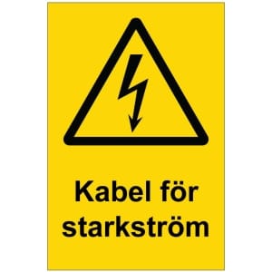 Kabel för starkström kyltti