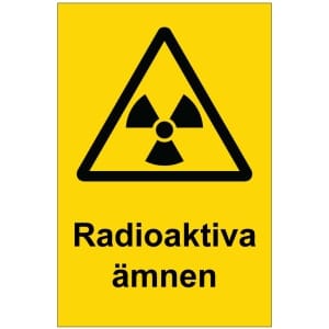 Radioaktiva ämnen kyltti