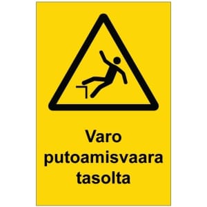 Varo putoamisvaara tasolta kyltti
