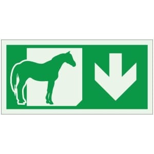 Poistumistie hevostalli jälkivalaiseva opaste