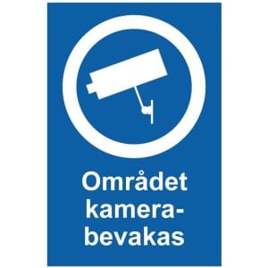 Området kamerabevakas kyltti