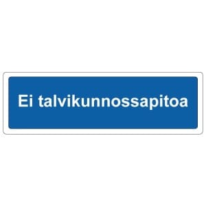 Ei talvikunnossapitoa sininen kyltti