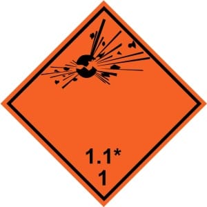 ADR 1.1 Räjähtävä kyltti