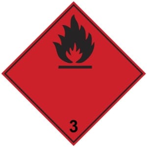 ADR 3 Palavat nesteet kyltti