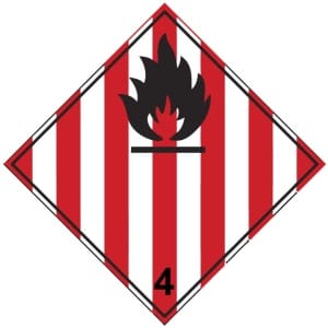 ADR 4.1 Helposti syttyvät kiinteät aineet kyltti