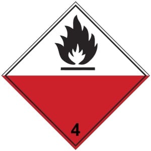 ADR 4.2 Helposti itsestään syttyvät aineet kyltti