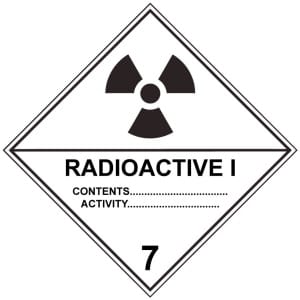 ADR 7A Radioaktiiviset aineet kyltti