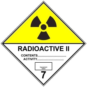 ADR 7B Radioaktiiviset aineet kyltti