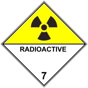 ADR 7D Radioaktiiviset aineet kyltti