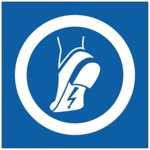 Antistaattiset kengät symboli kyltti