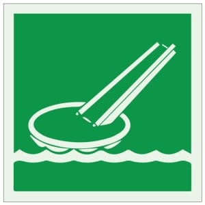 Evakuointi - Evacuation slide jälkivalaiseva IMO opaste