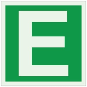 Kirjain E jälkivalaiseva opaste