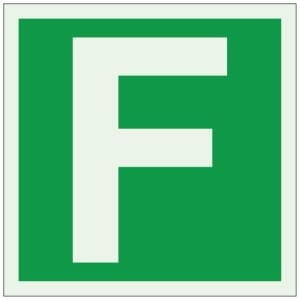 Kirjain F jälkivalaiseva opaste