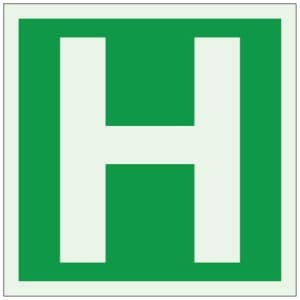 Kirjain H jälkivalaiseva opaste