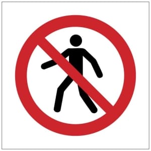 Jalankulku kielletty symboli kyltti