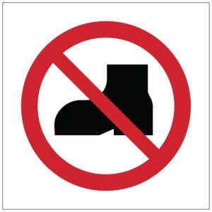 Ei kengillä symboli kyltti