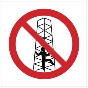 Älä kiipeä mastoon symboli kyltti