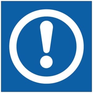 Huomio symboli kyltti