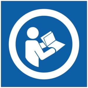 Ohjeet symboli kyltti