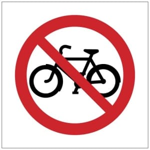 Pyöräilykielto symboli kyltti