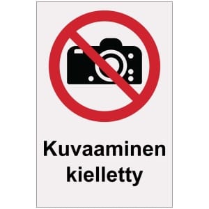 Kuvaaminen kielletty heijastava kilpi
