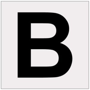 Heijastava kirjain B kyltti