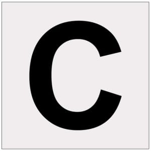 Heijastava kirjain C kyltti