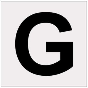 Heijastava kirjain G kyltti