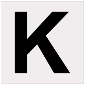 Heijastava kirjain K kyltti