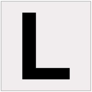 Heijastava kirjain L kyltti