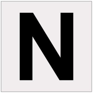 Heijastava kirjain N kyltti