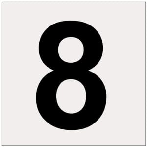 Heijastava numero 8 kyltti