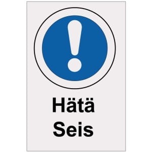 Hätä Seis heijastava kyltti