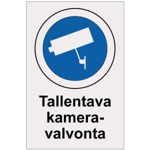 Tallentava kameravalvonta heijastava kyltti