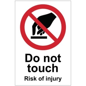 Do not touch Risk of injury (b) kyltti