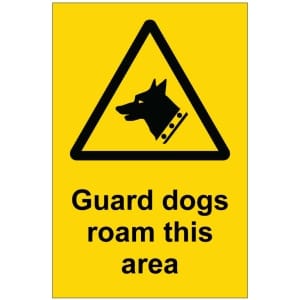 Guard dogs roam this area kyltti