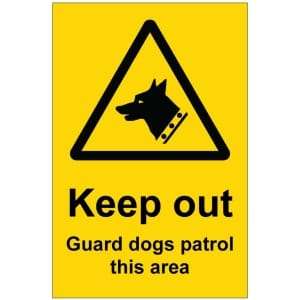Keep out Guard dogs kyltti