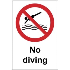 No diving kyltti