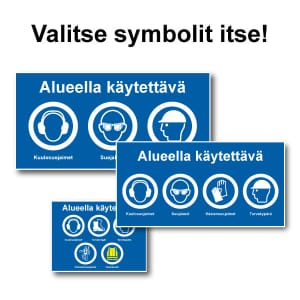 Alueella käytettävä omat symbolit