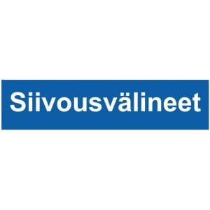 Siivousvälineet kyltti