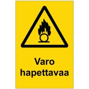 Varo hapettavaa magneettinen varoitusmerkki
