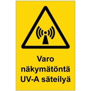 Varo näkymätöntä UV-A säteilyä magneettinen varoitusmerkki