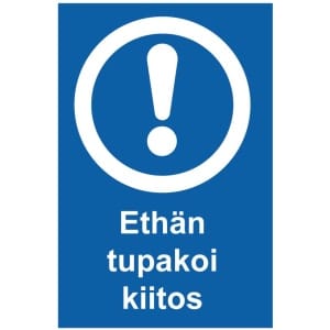 Ethän tupakoi kiitos magneettinen ohjemerkki