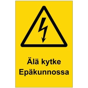 Älä kytke Epäkunnossa magneettinen sähköalan merkki
