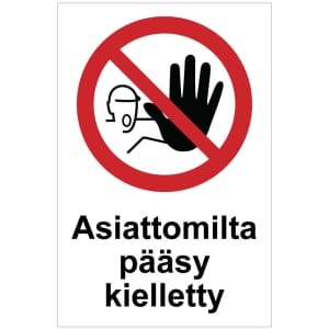 Asiattomilta pääsy kielletty magneettinen kieltomerkki