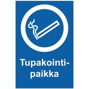 Tupakointipaikka kyltti