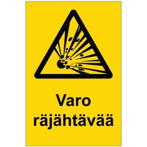 Varo räjähtävää magneettinen varoitusmerkki